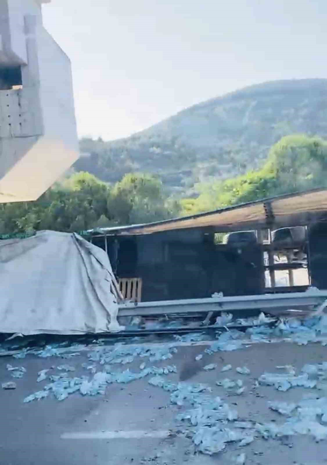 Su yüklü tır hızlı tren köprüsü ayağına çarptı : Sürücü hayatını kaybetti