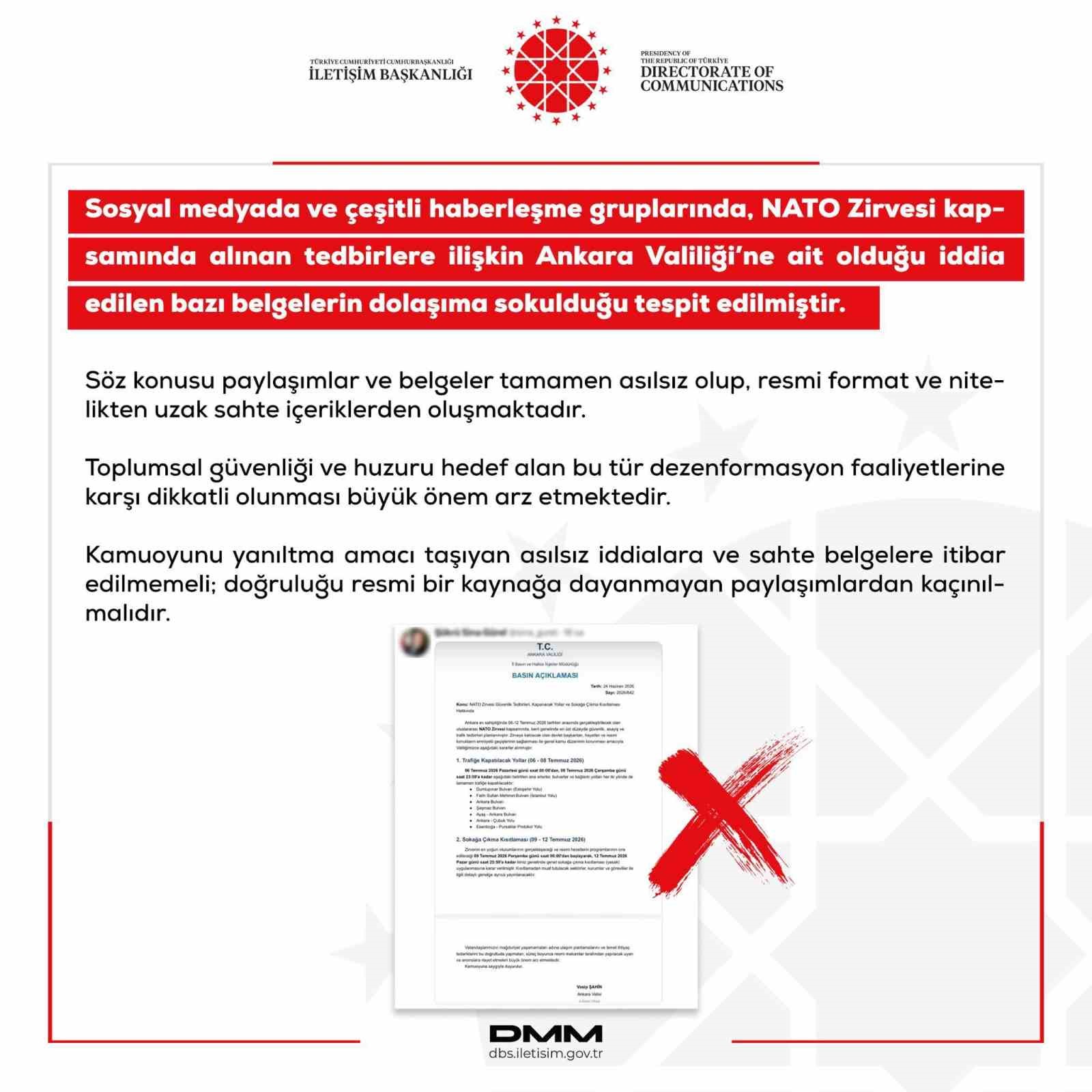 İletişim Başkanlığı, NATO Zirvesi tedbirlerine ilişkin iddiaları yalanladı