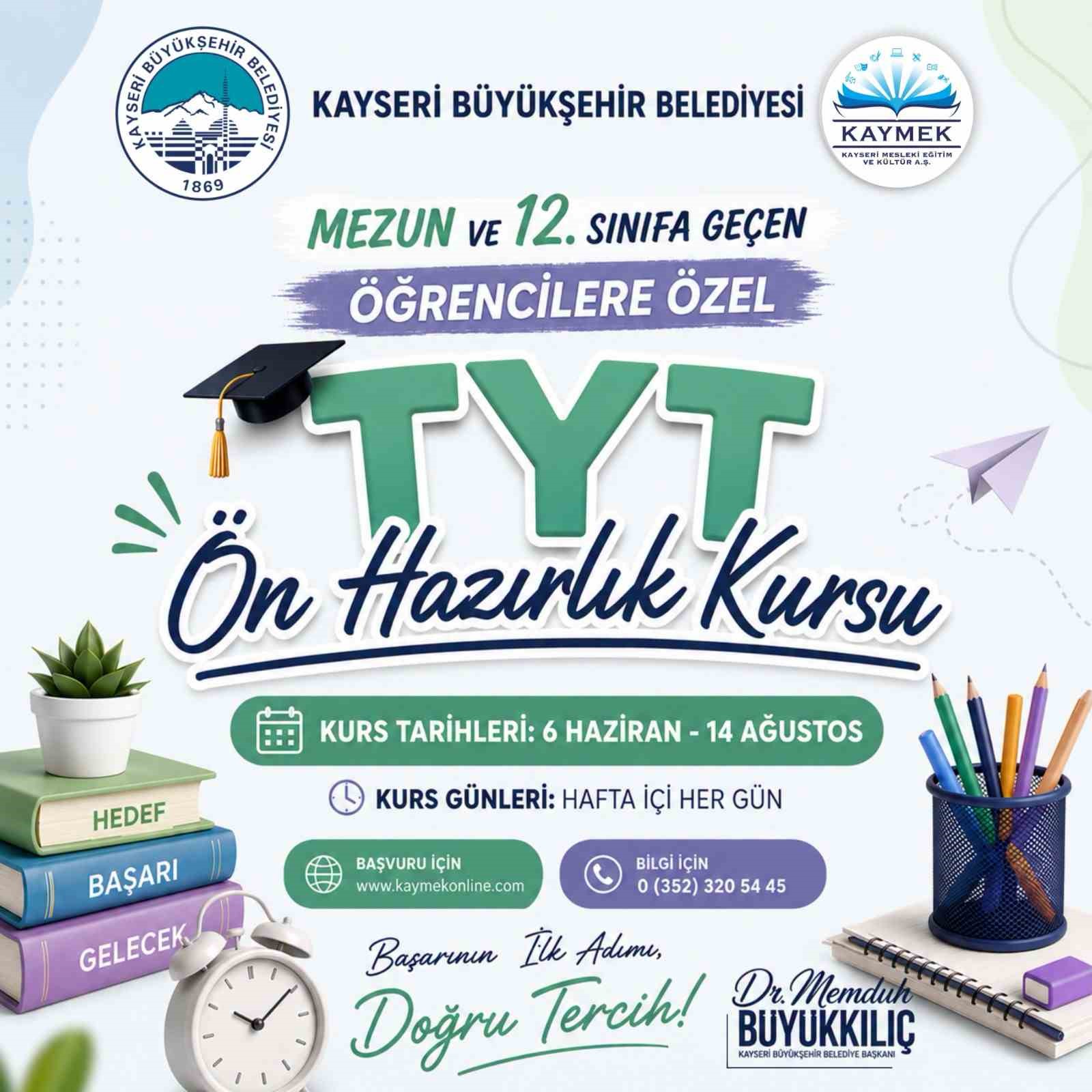 Büyükşehir’den gençlere TYT, LGS ve YDS kursları