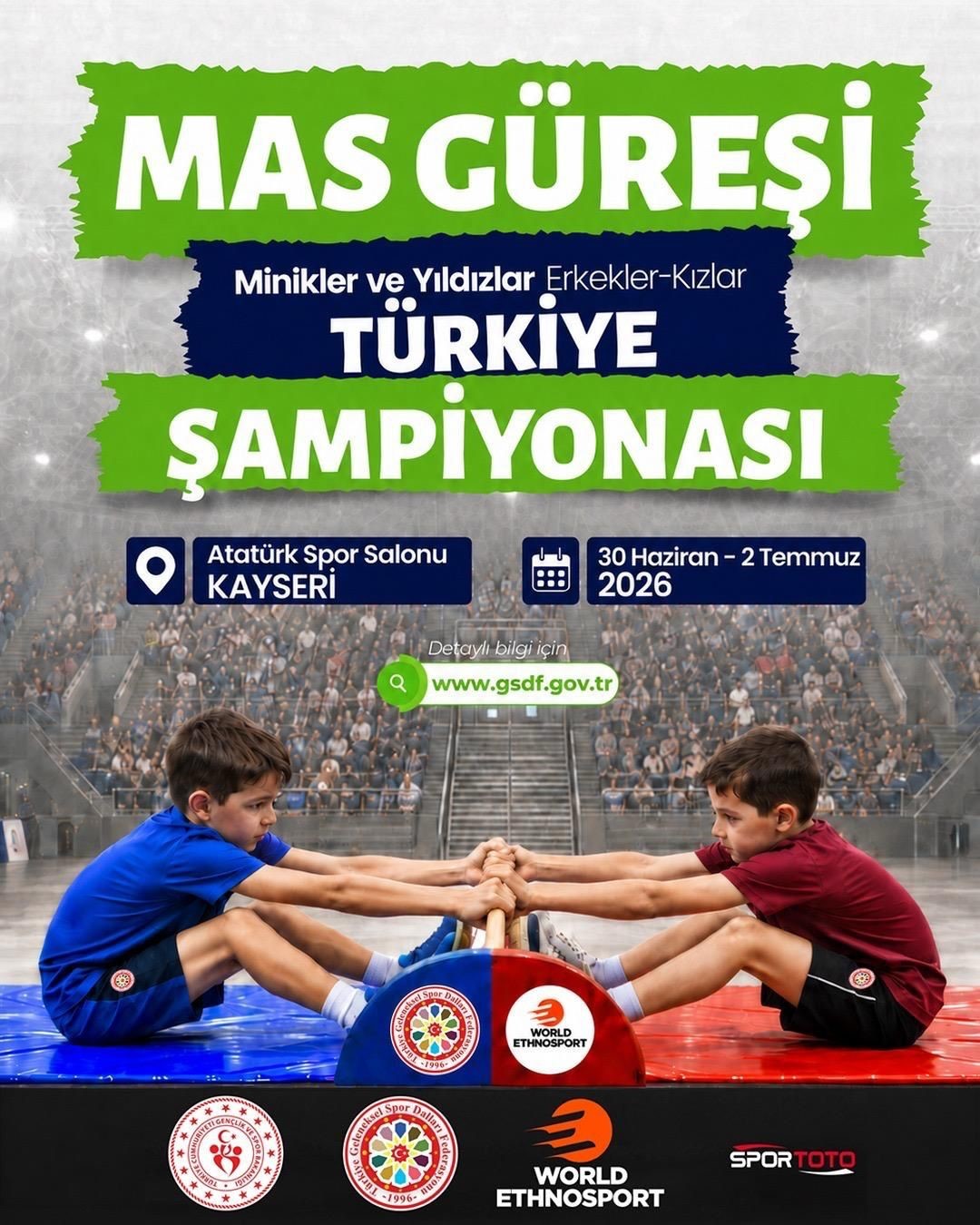 Mas Güreşinin genç yetenekleri Kayseri’de buluşuyor