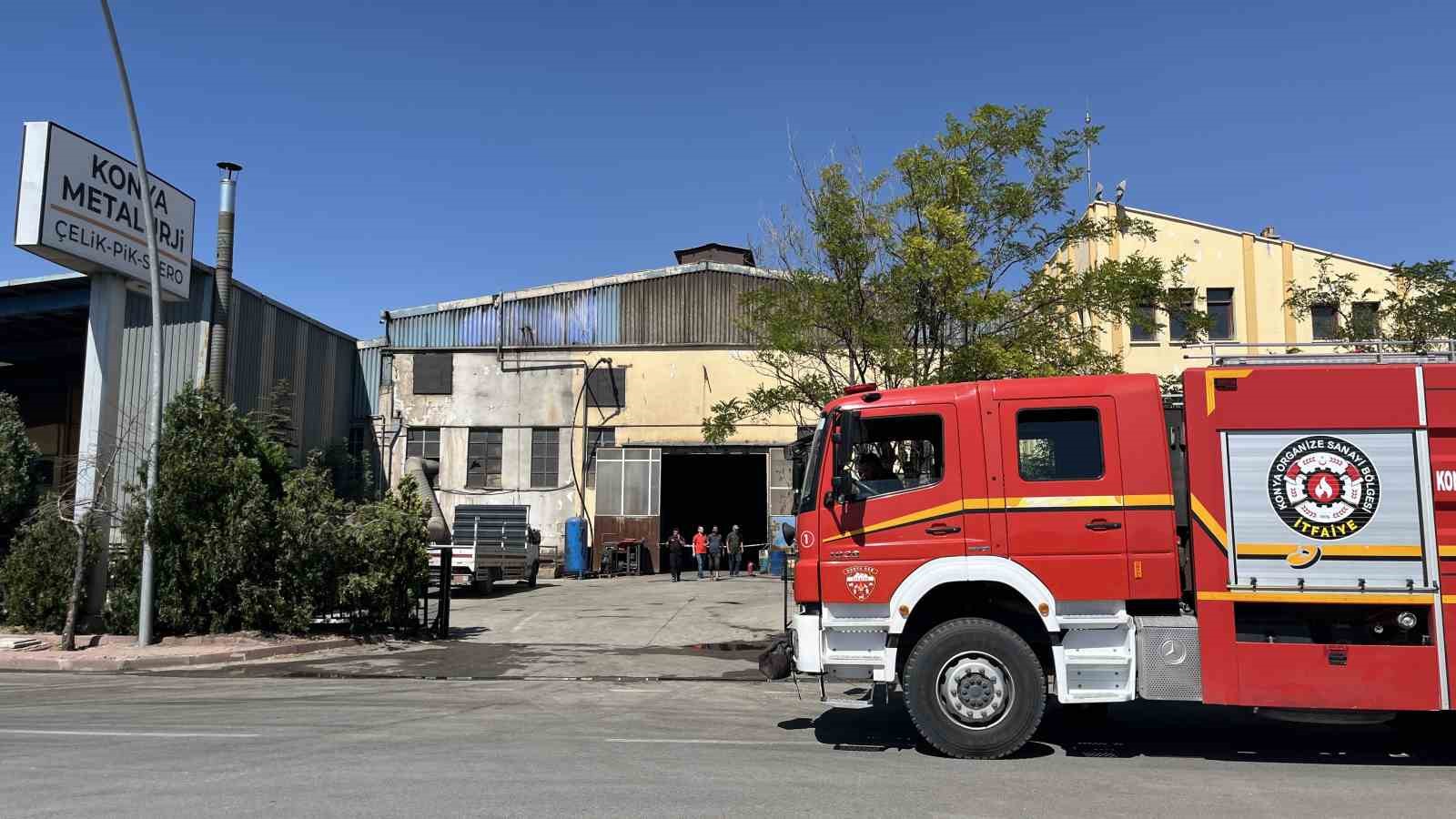 Konya’da metal fabrikasında patlama paniğe neden oldu