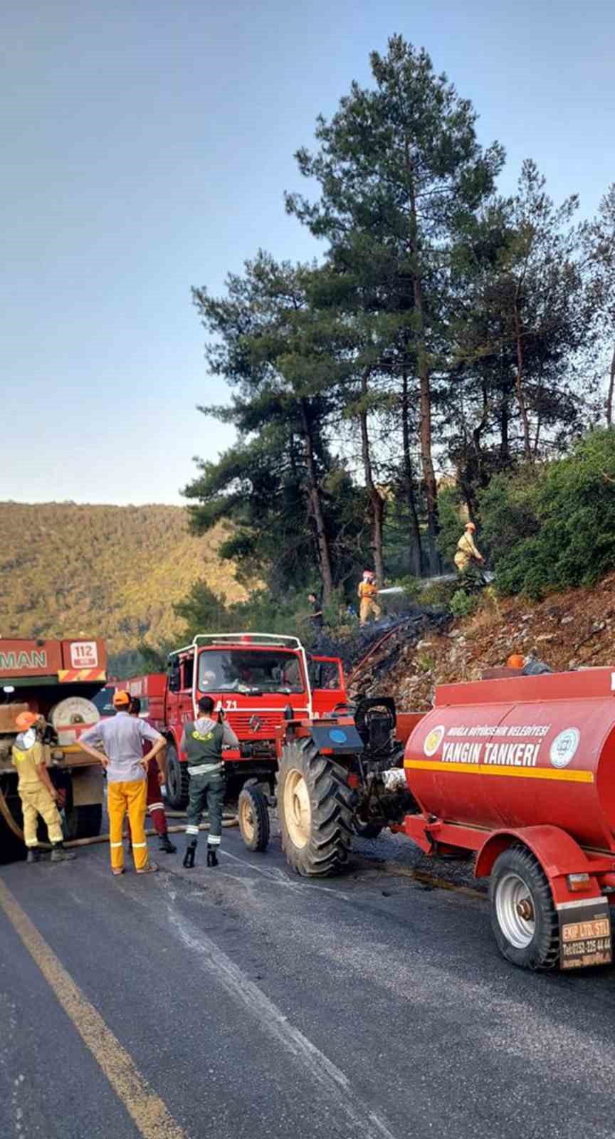 Menteşe’de orman yangını büyümeden söndürüldü