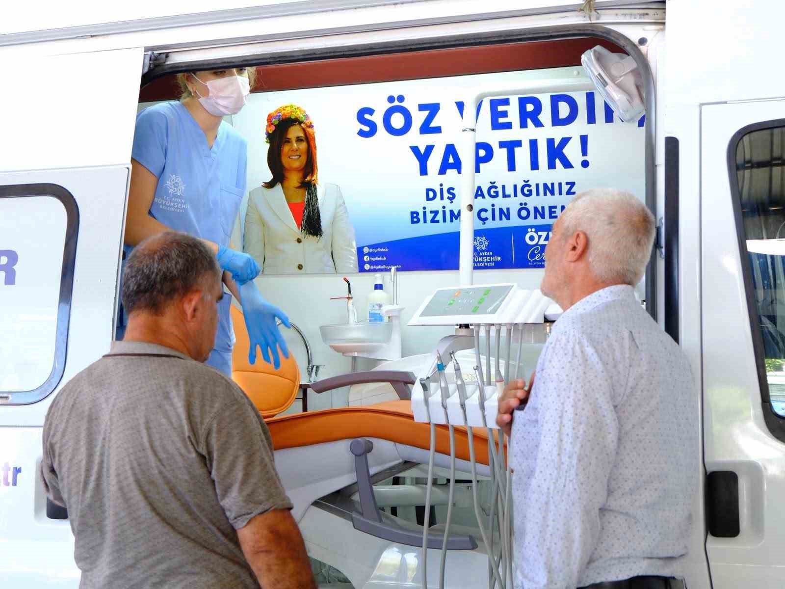 Aydın Büyükşehir Belediyesi Mobil Ağız ve Diş Sağlığı Klinikleri’ne vatandaşlardan yoğun ilgi