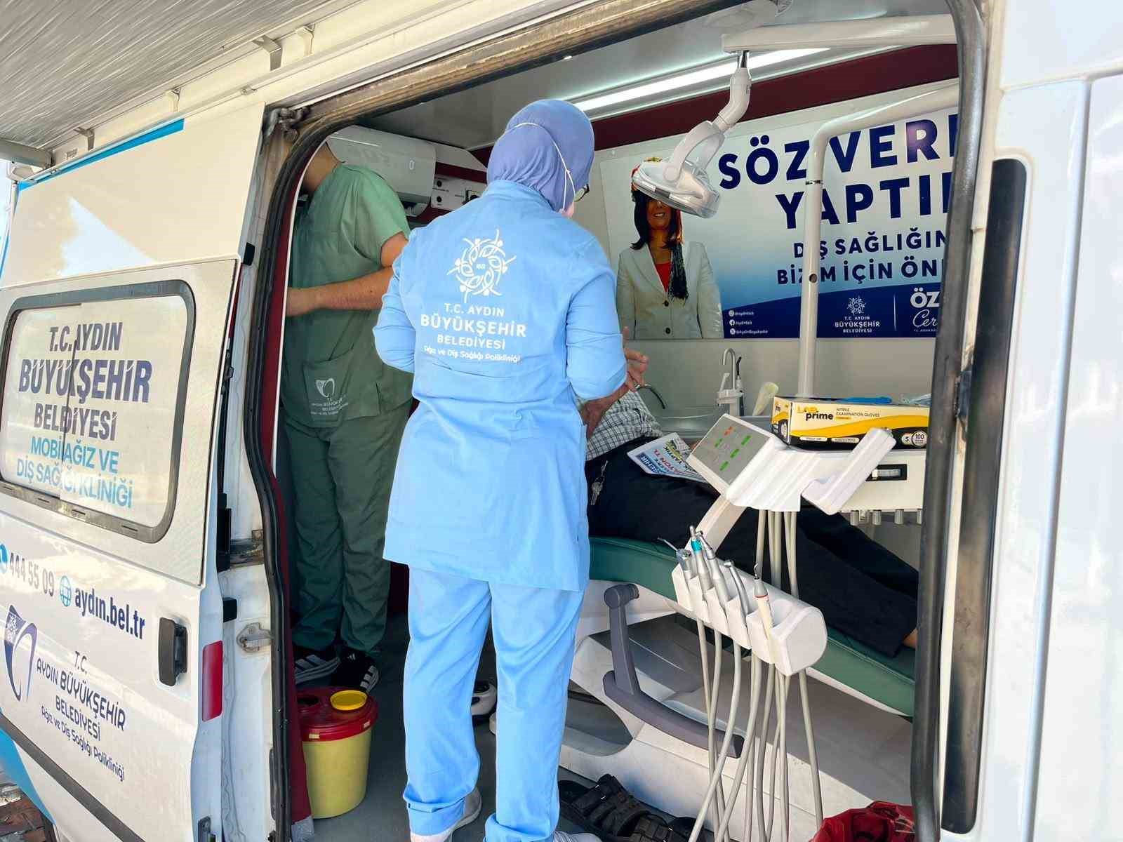 Aydın Büyükşehir Belediyesi Mobil Ağız ve Diş Sağlığı Klinikleri’ne vatandaşlardan yoğun ilgi