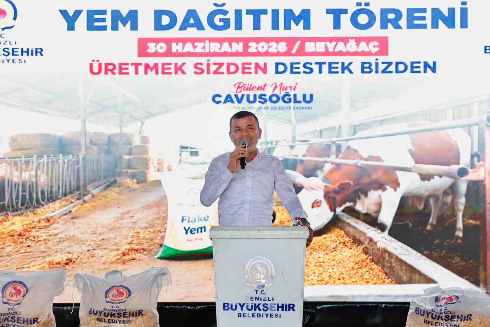 Beyağaçlı 374 üreticiye yem desteği sağlandı