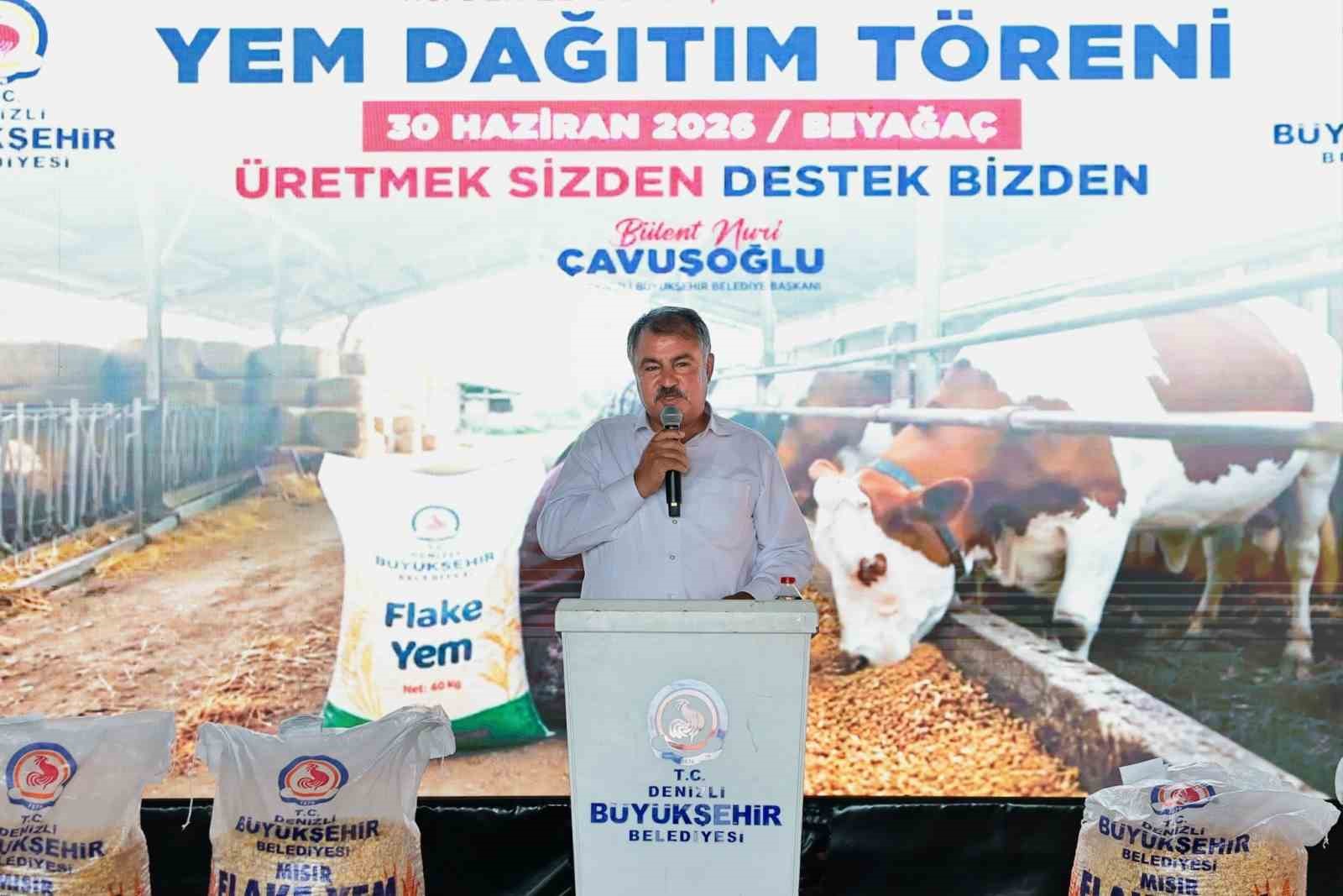 Beyağaçlı 374 üreticiye yem desteği sağlandı