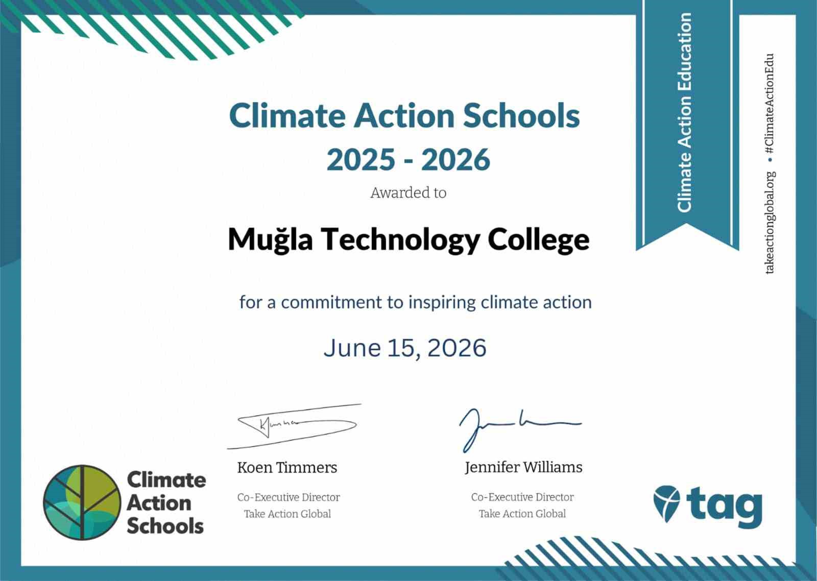 MTK Koleji, Climate Action Schools Programı’nda tam program bursu kazandı
