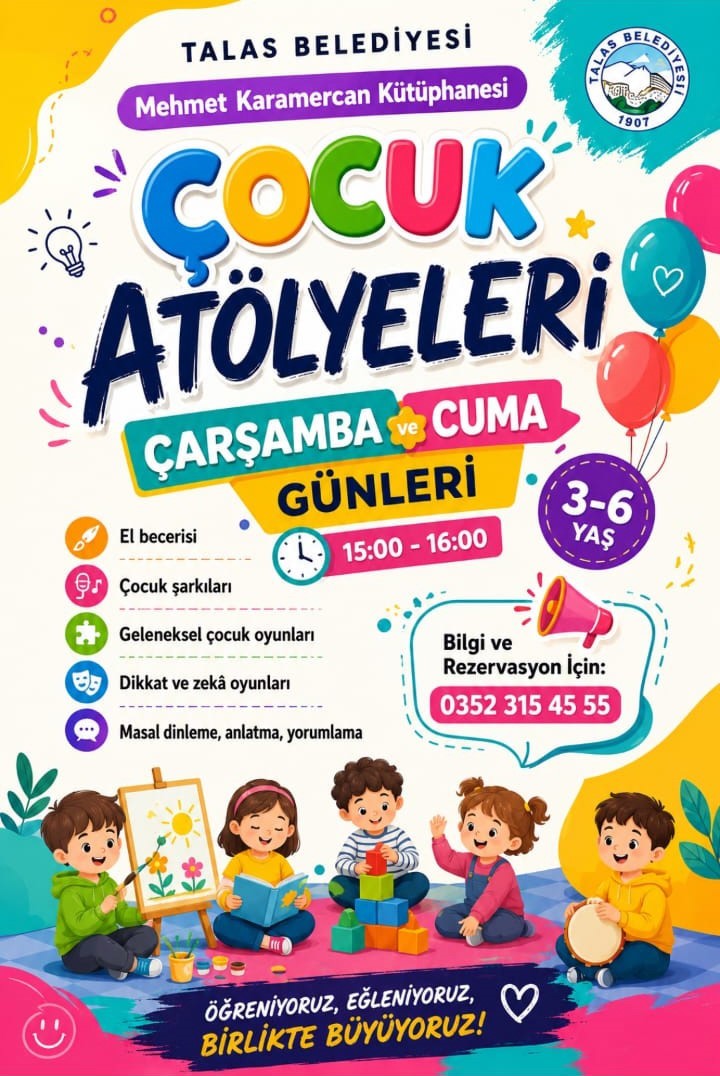 Miniklerin yaz tatili Talas’ta atölyelerle renkleniyor