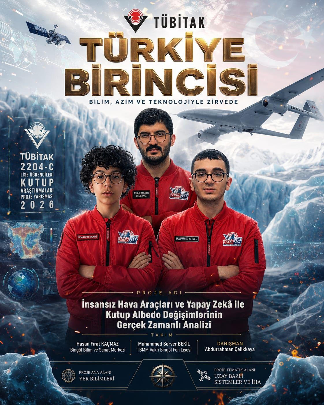 Kutup araştırmaları yarışmasında Türkiye birinciliği Bingöl’ün oldu