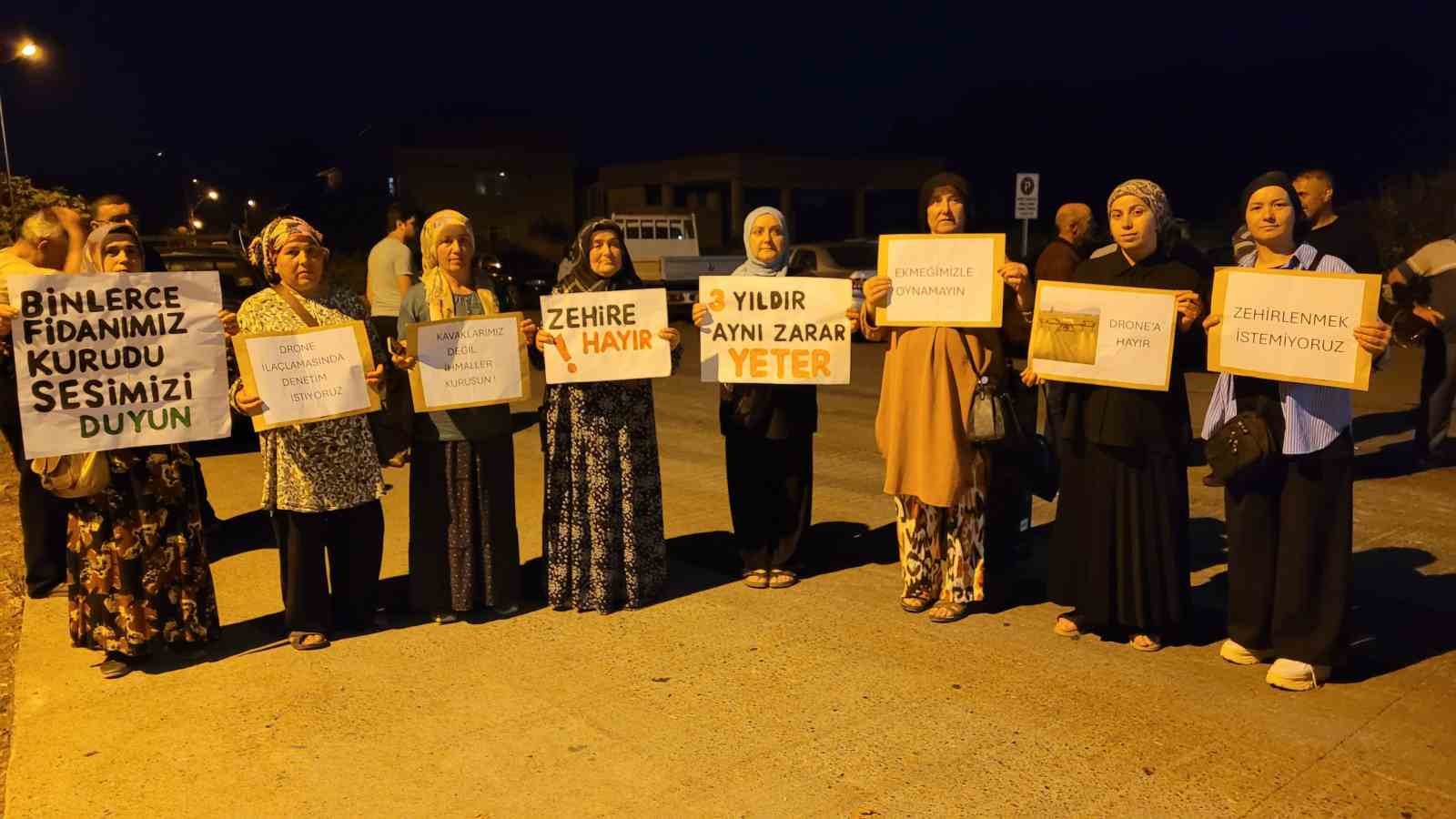 Samsun’da mahalle sakinlerinden dron ile ilaçlama tepkisi