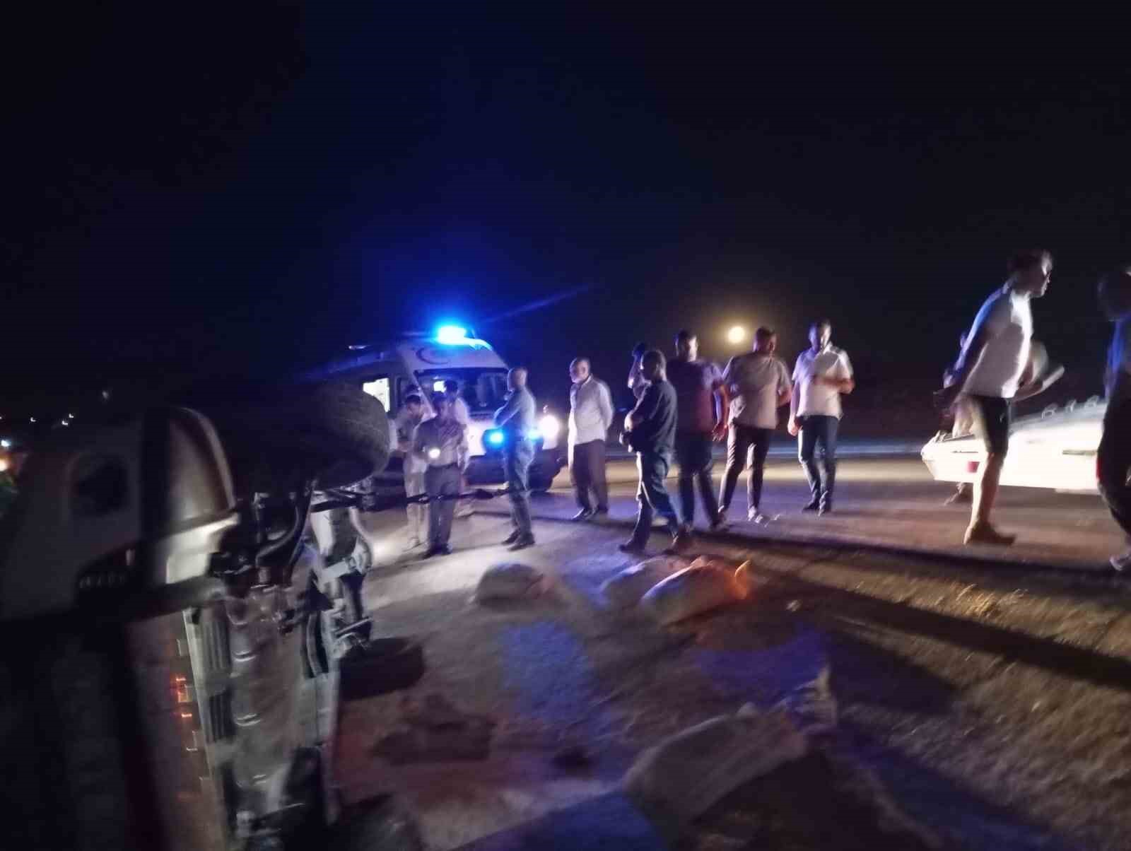 Mardin’de devrilen hafif ticari aracın sürücüsü ağır yaralandı