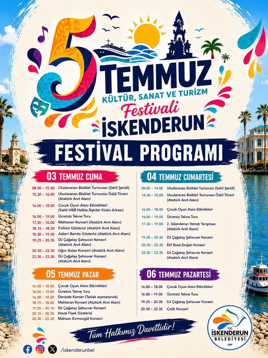 İskenderunlular 5 Temmuz Festivali’nde doyasıya eğlenecek