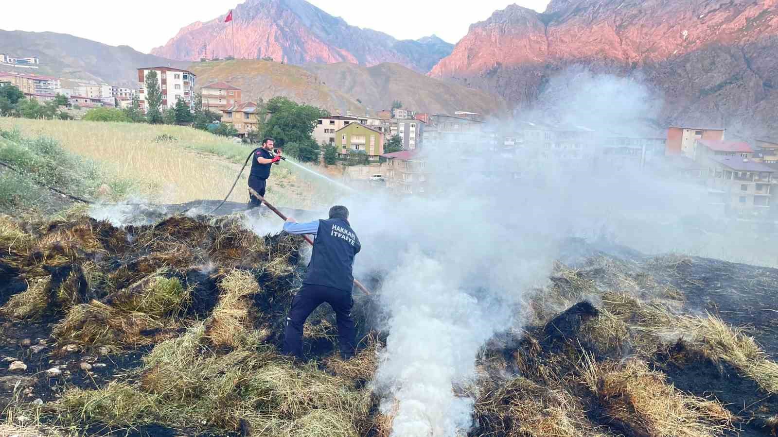 Hakkari’de ot yangını