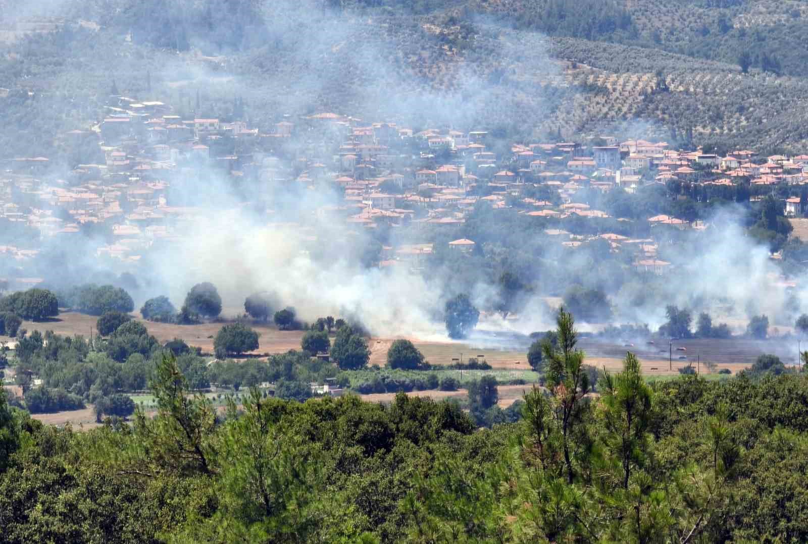 Tonlarca saman balyası yandı