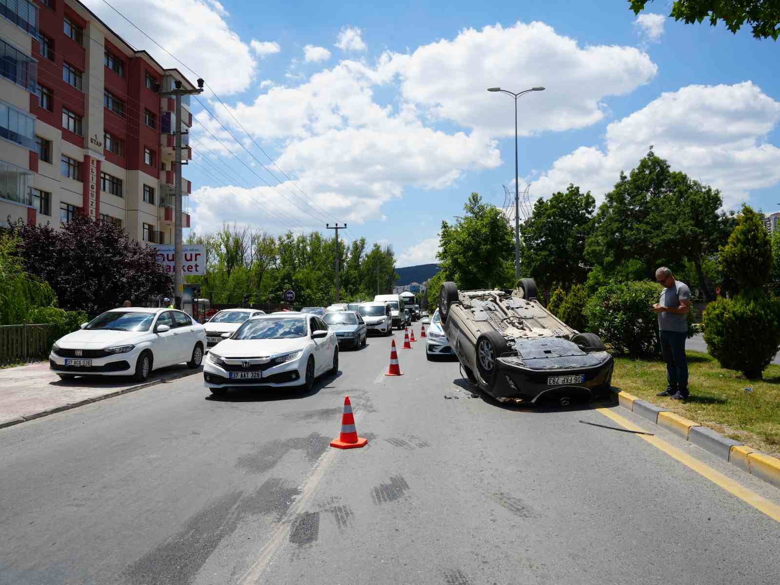 Kastamonu’da otomobil takla attı: 1 yaralı