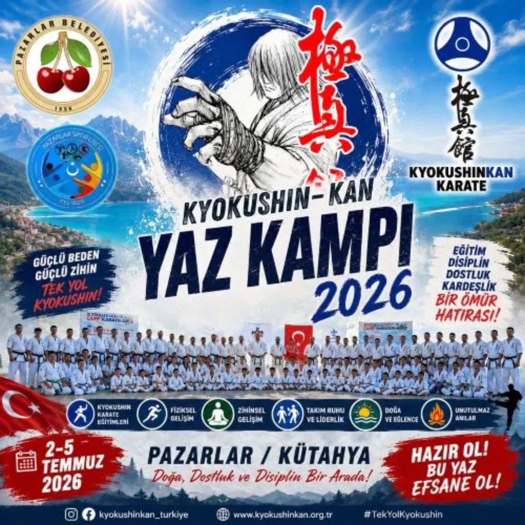 Kütahya Pazarlar’da 200 sporcu Kyokushin-Kan Türkiye Yaz Gelişim Kampı’nda buluştu