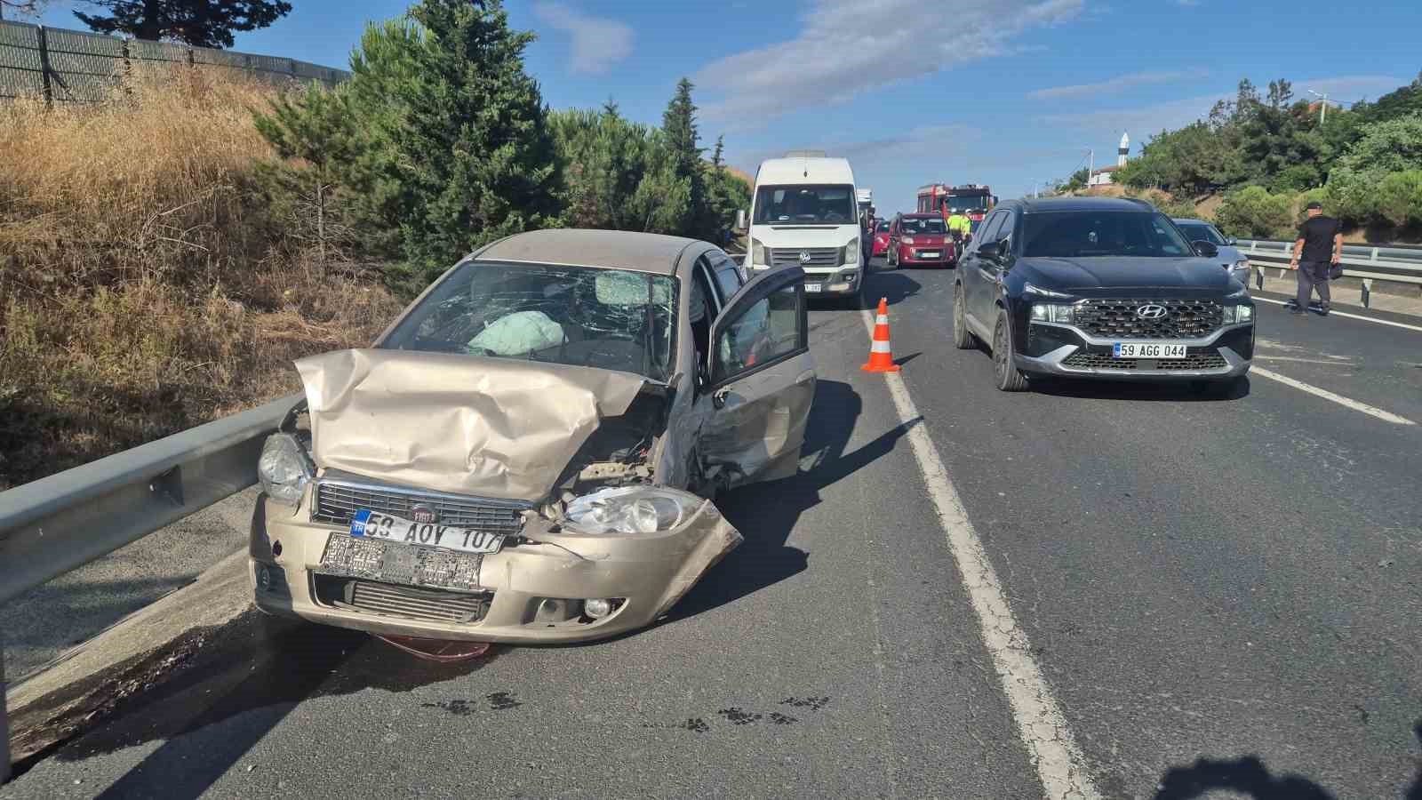 Tekirdağ’da 7 aracın karıştığı zincirleme kaza: 1 yaralı