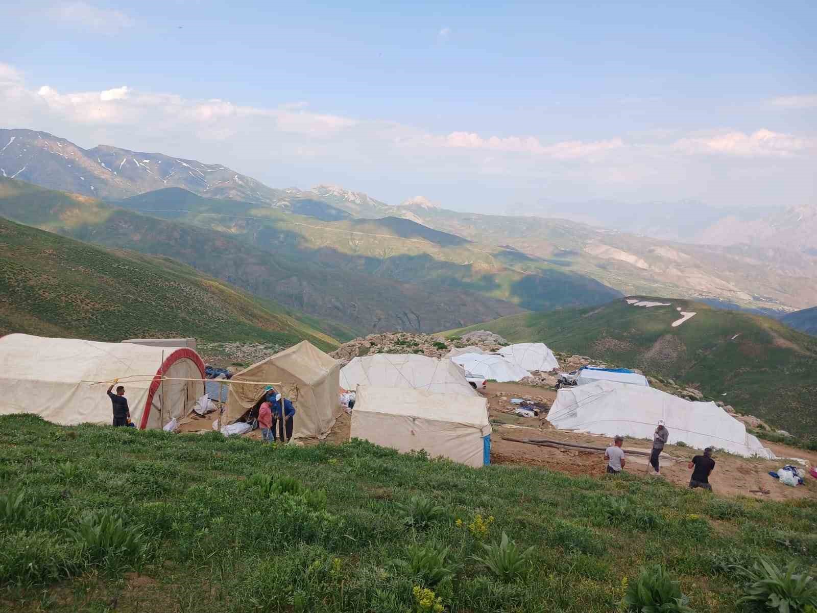 Durankaya yaylalarında çadırlar kuruldu