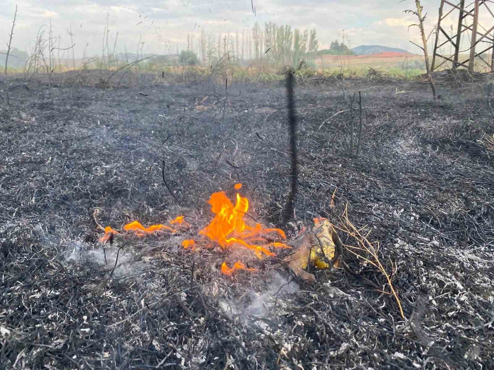 Mihalıççık’ta anız yangını büyümeden söndürüldü