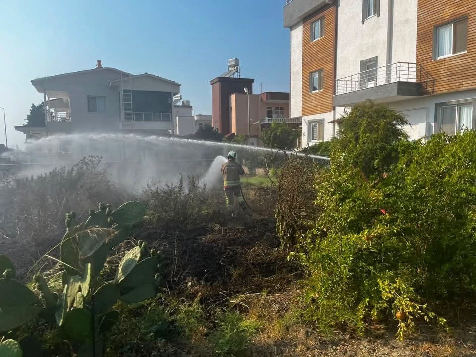 Arsuz’da otluk alan yangını