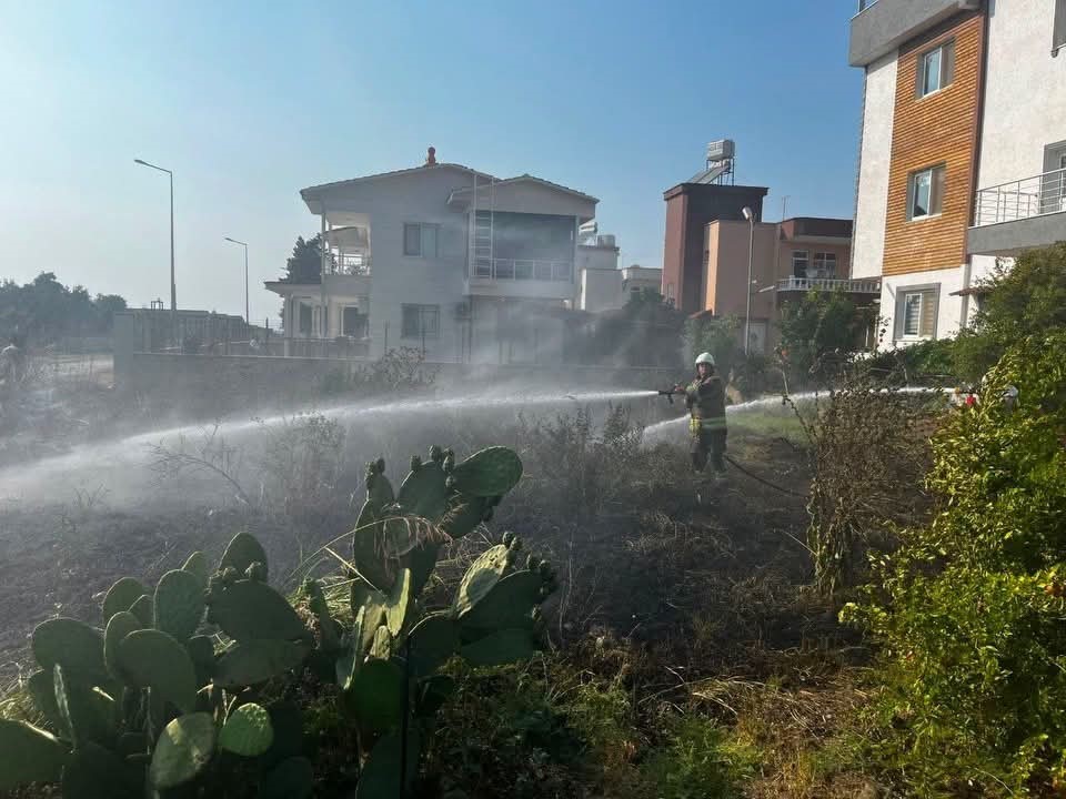 Arsuz’da otluk alan yangını
