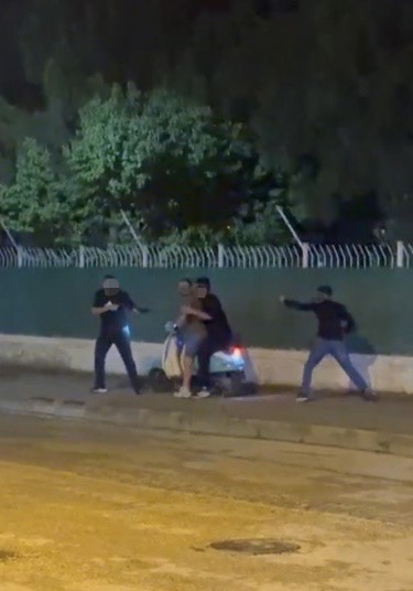 Düğün salonu önünde çıkan silahlı kavganın görüntüleri ortaya çıktı