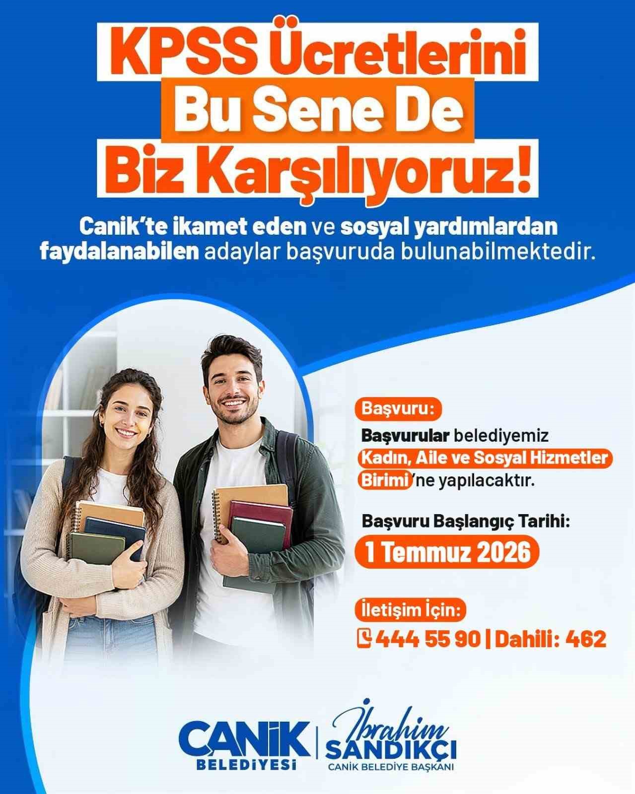 KPSS ücretleri Canik Belediyesi’nden