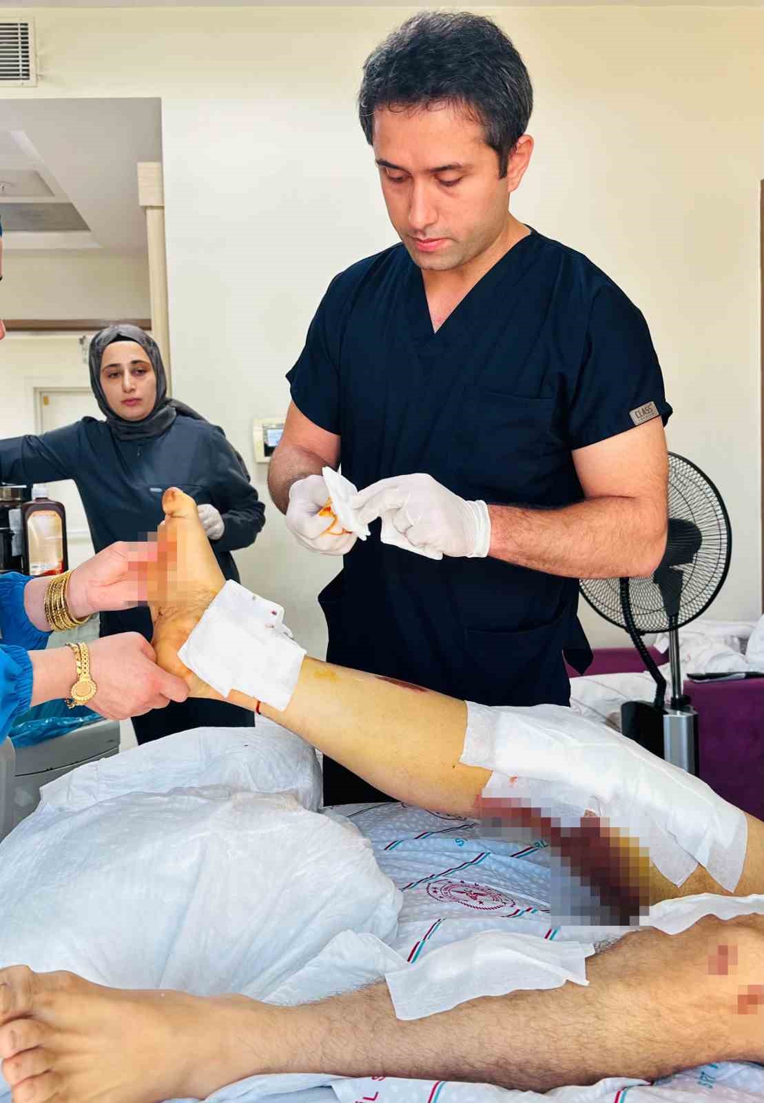 Siirt’te beton mikserine kaptırılan bacak başarılı ameliyatla kurtarıldı
