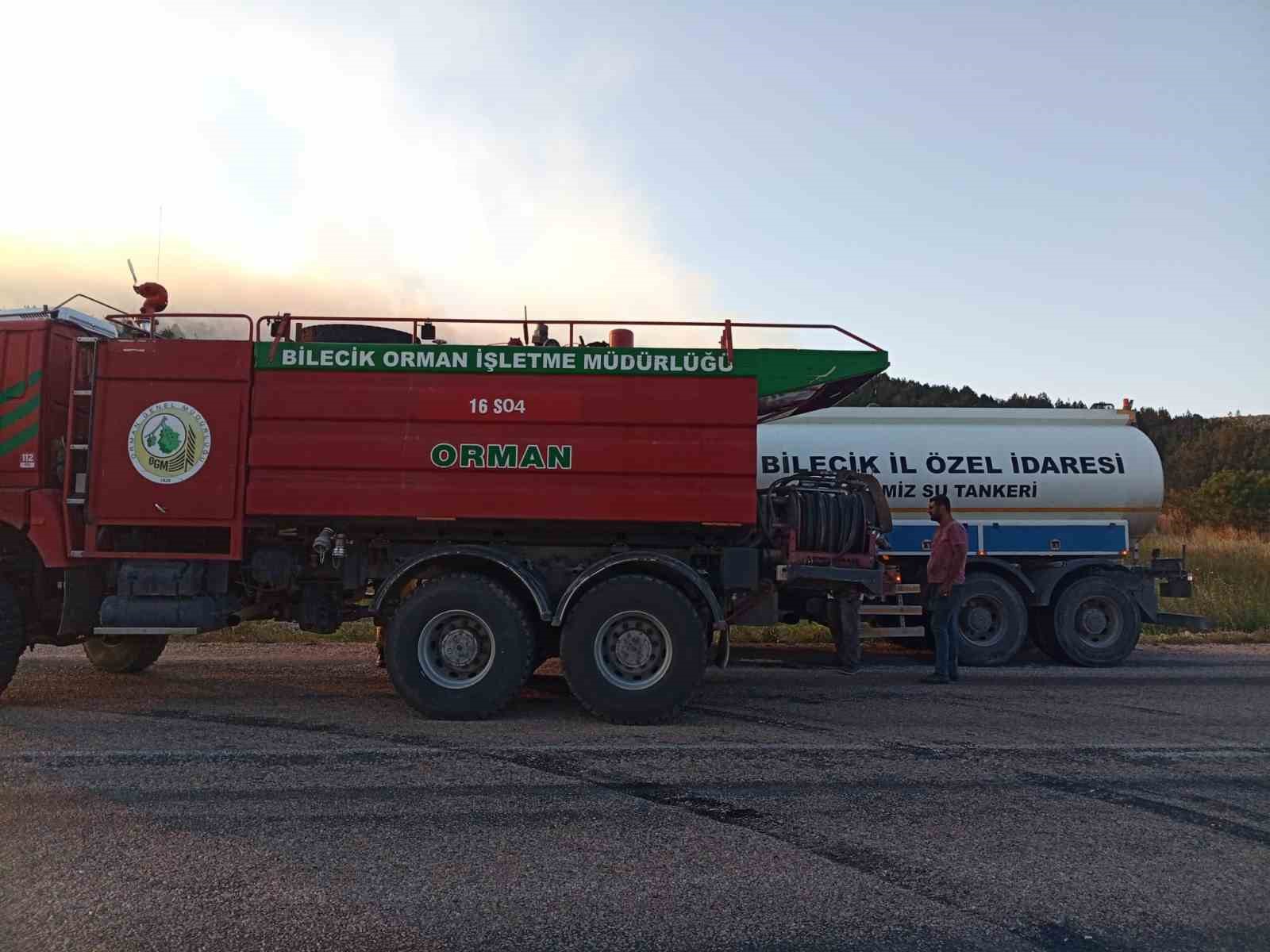 Bilecik’te anız yangını ormanlık alana sıçradı: Alevlere havadan ve karadan müdahale sürüyor