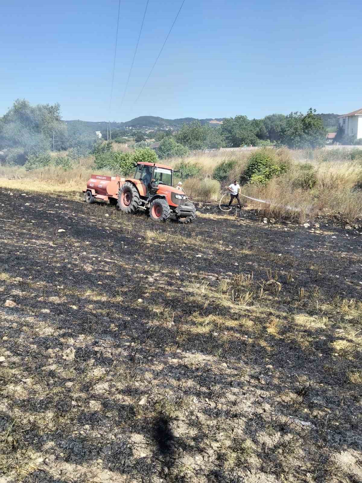 Gönen’de iki farklı bölgedeki arazi yangınları söndürüldü