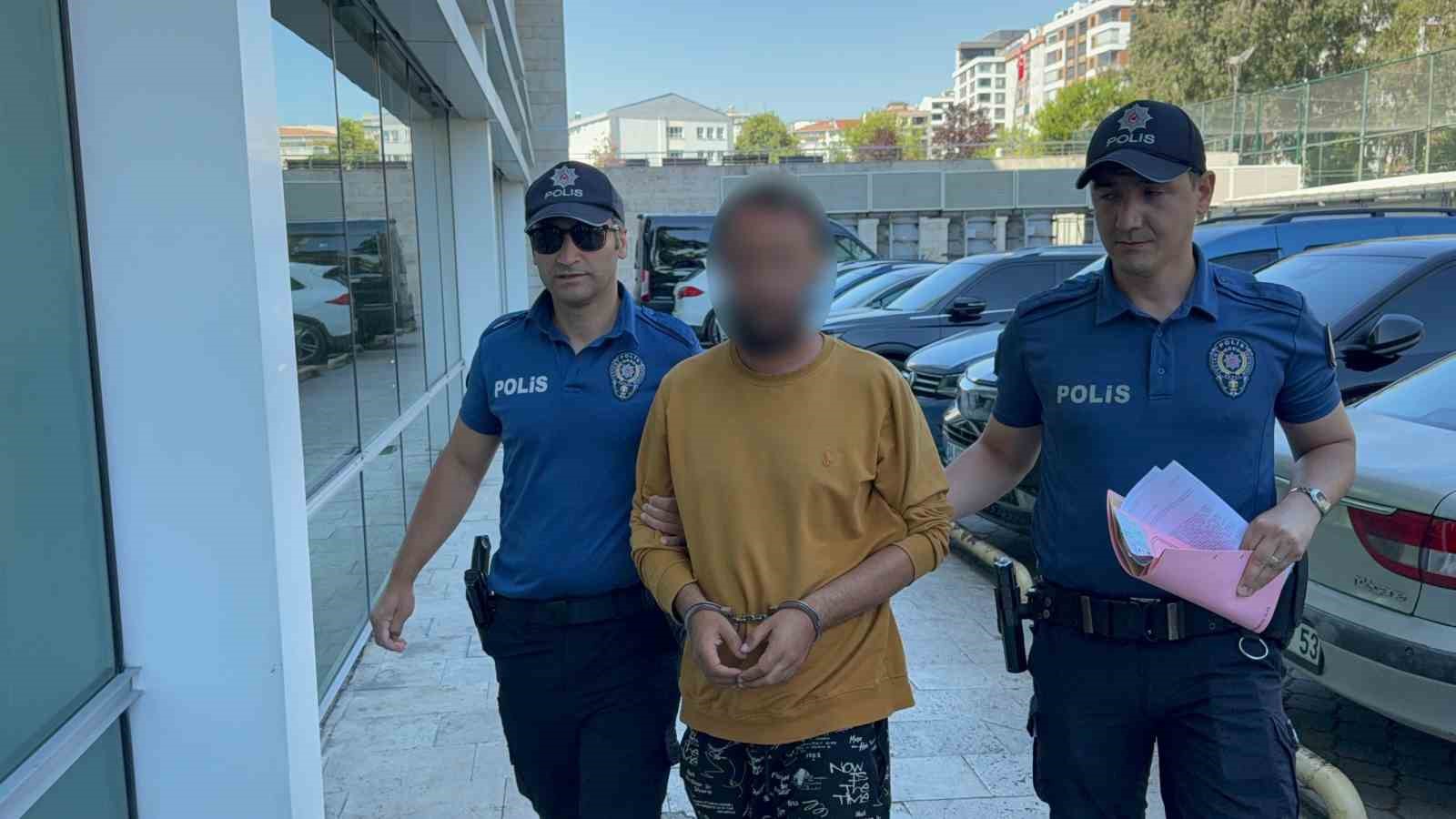 Kediye tekme atarken kameraya yansıyan şahıs yakalandı