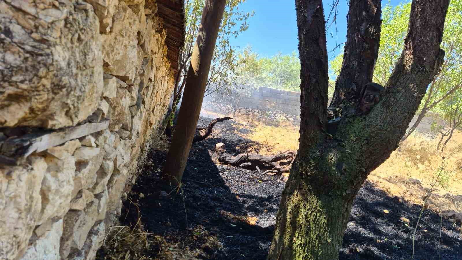 Burdur’da ev bahçesinde çıkan yangın çevreye sıçramadan söndürüldü