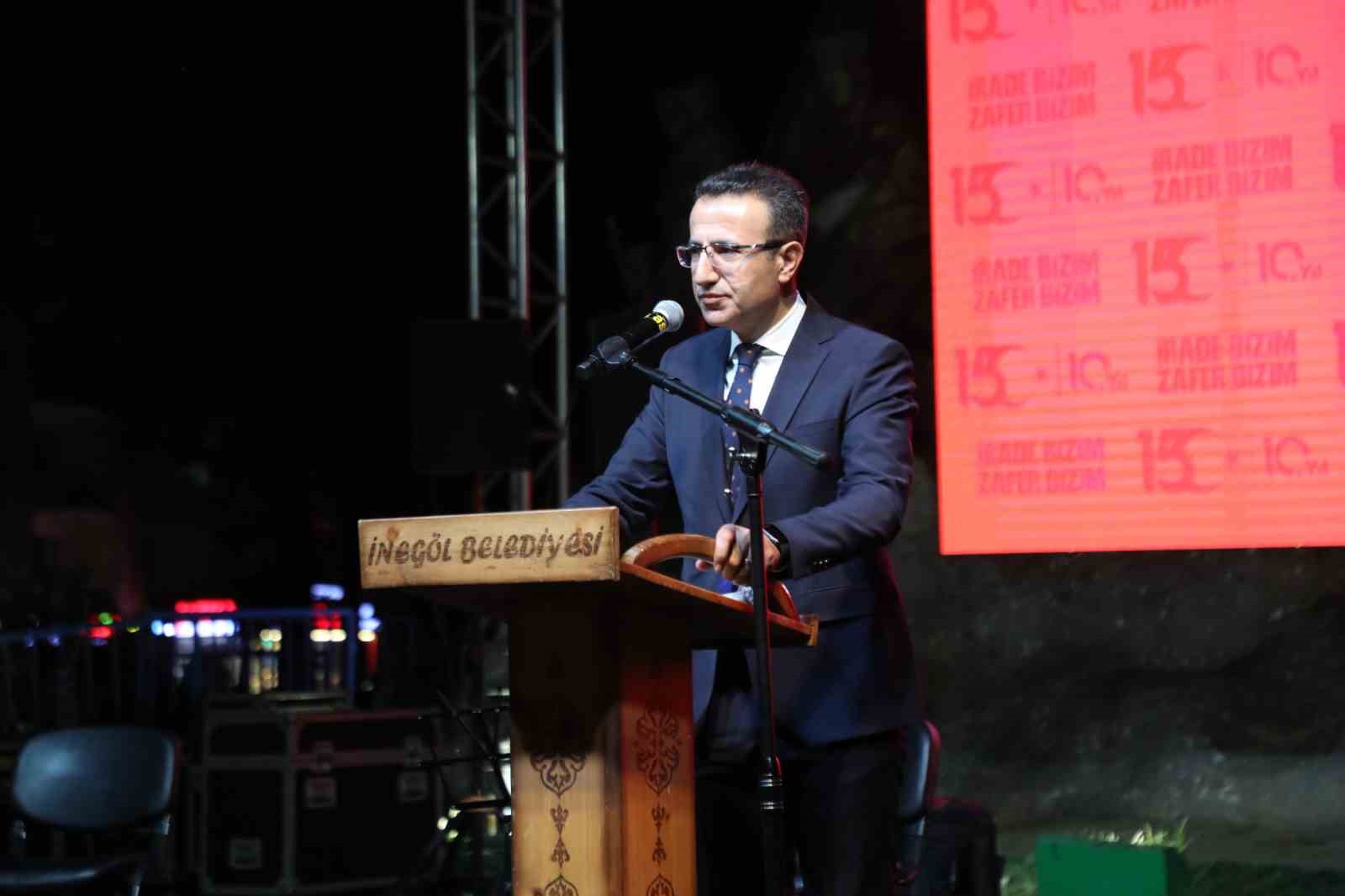 İnegöl 15 Temmuz’un 10’uncu yılında Milli irade için tek yürek oldu
