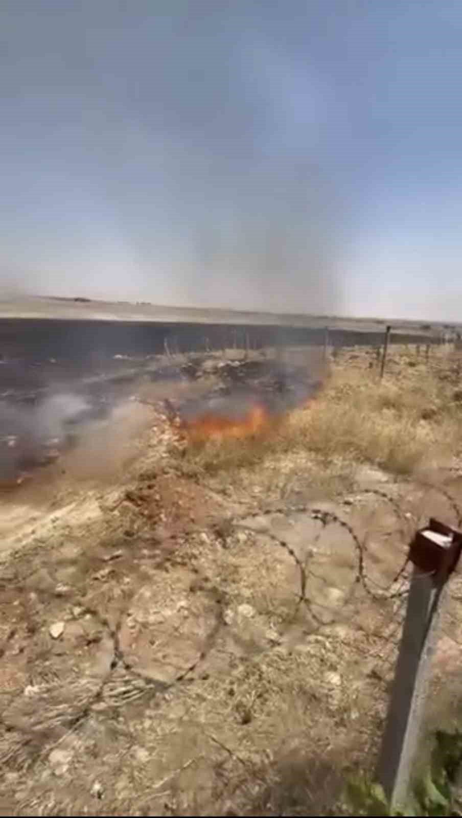 Mardin’de çıkan anız yangınına müdahale ediliyor