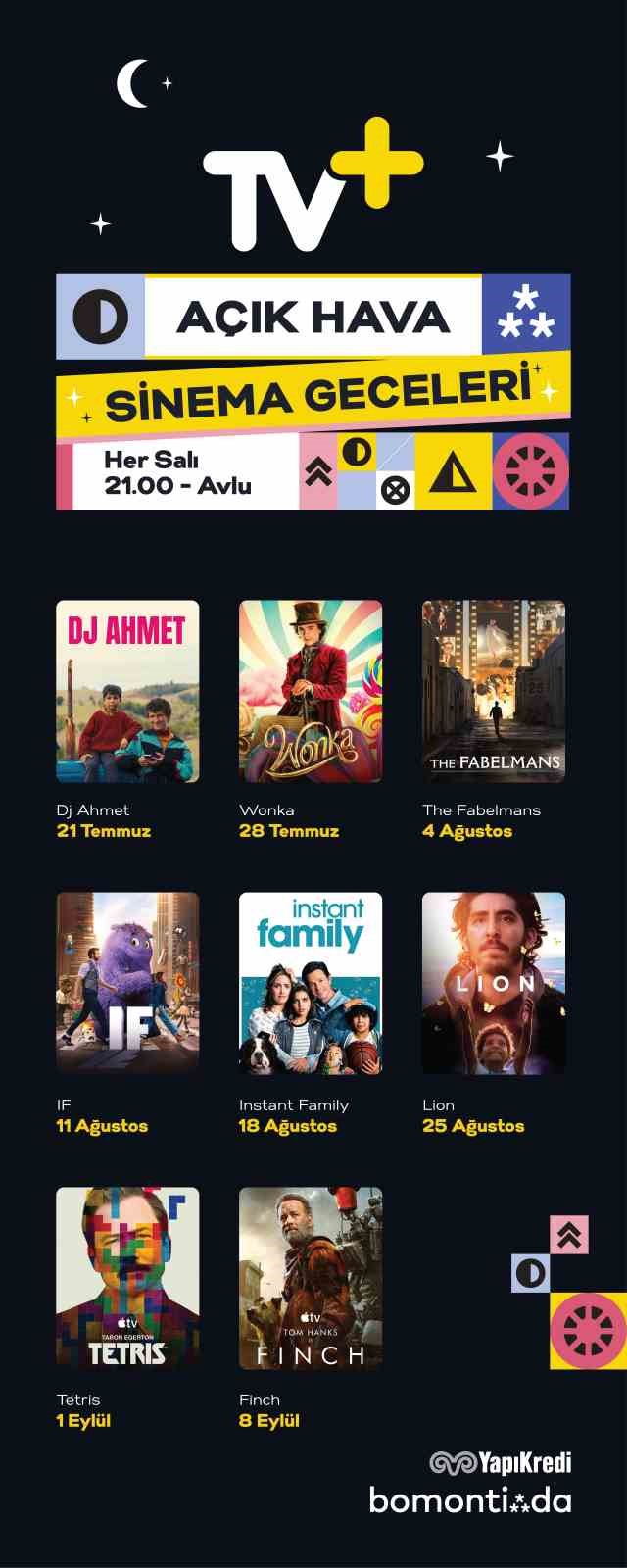 TV+ ile açık hava sinema geceleri başlıyor