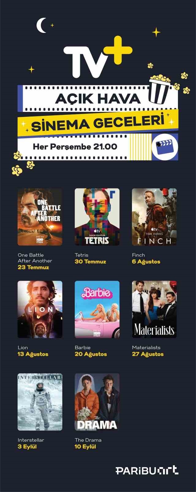 TV+ ile açık hava sinema geceleri başlıyor
