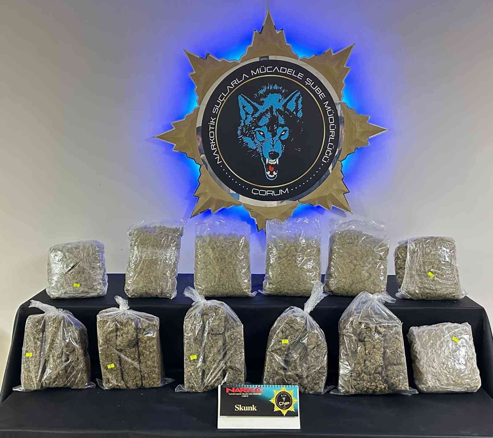 Çorum’da 9 kilo skunk ele geçirildi: 1 tutuklama