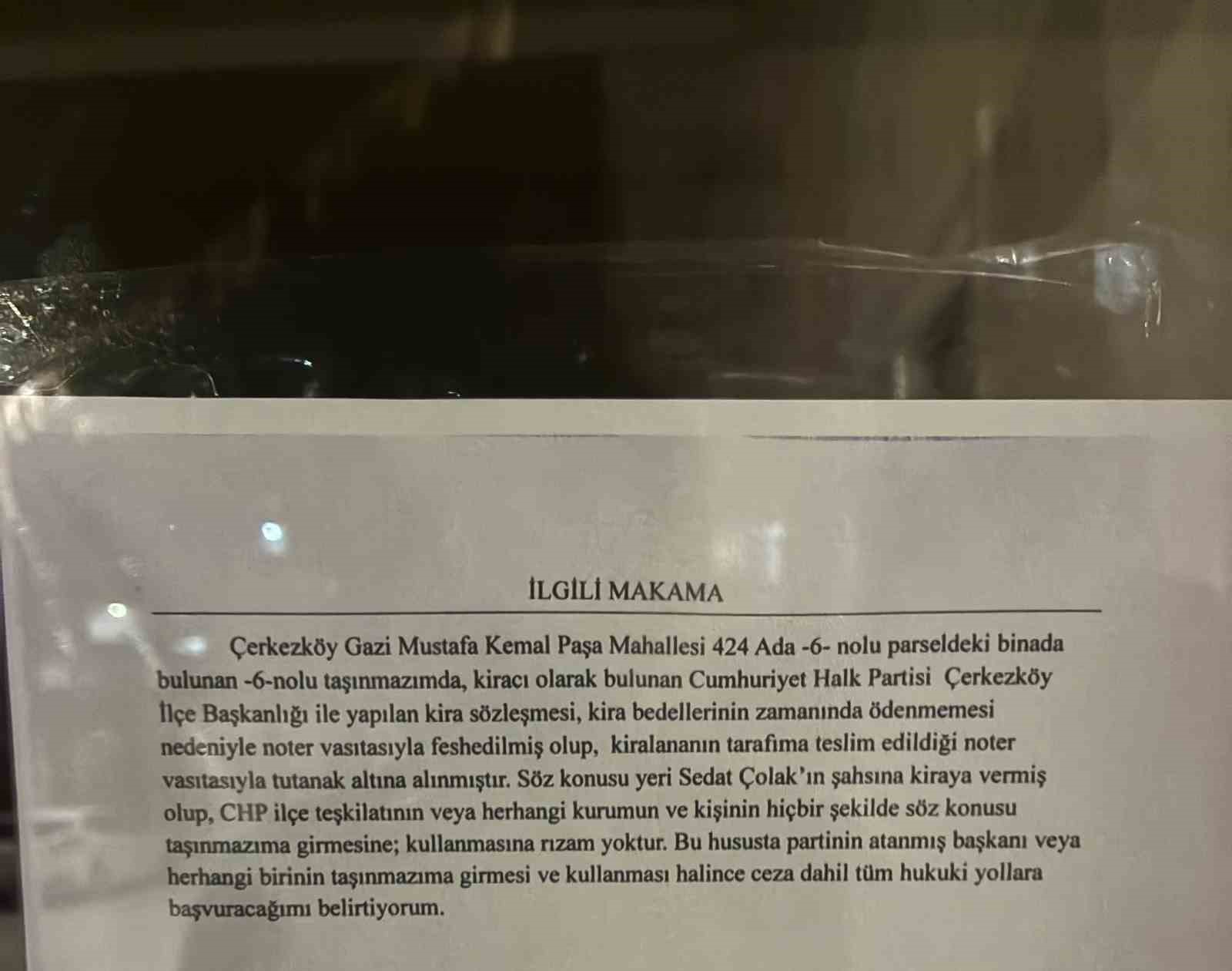 Görevden alınan ilçe başkanı kontratı kendi üzerine yapmış