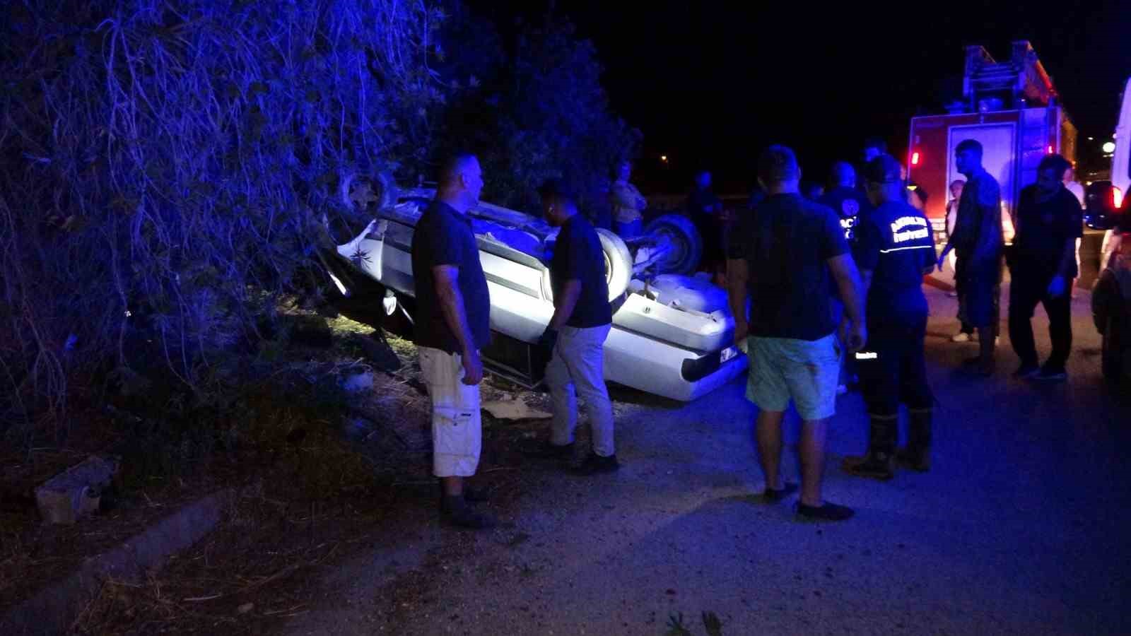 Pehlivanın kullandığı otomobil takla attı: 4 yaralı
