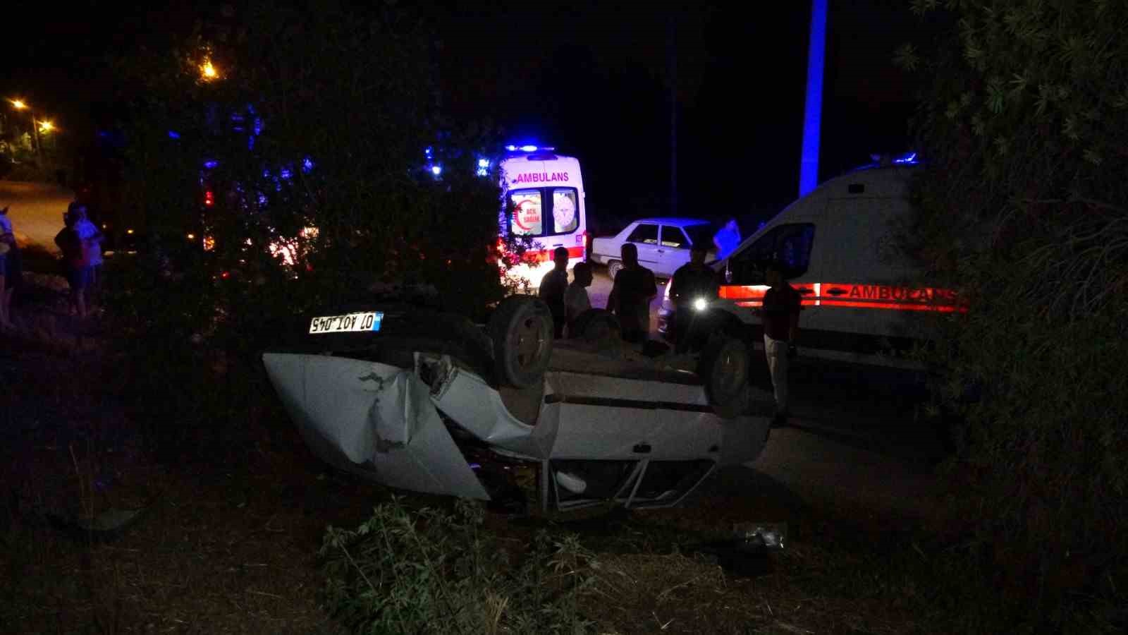 Pehlivanın kullandığı otomobil takla attı: 4 yaralı
