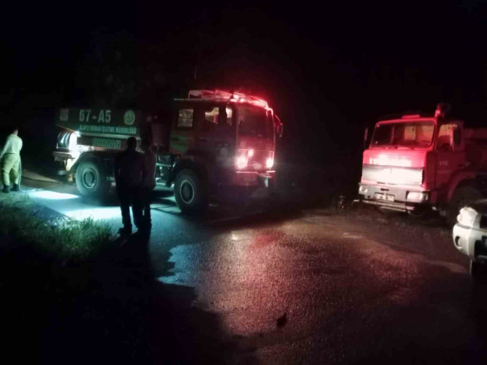 Gümeli yolunda izmarit yangını paniği