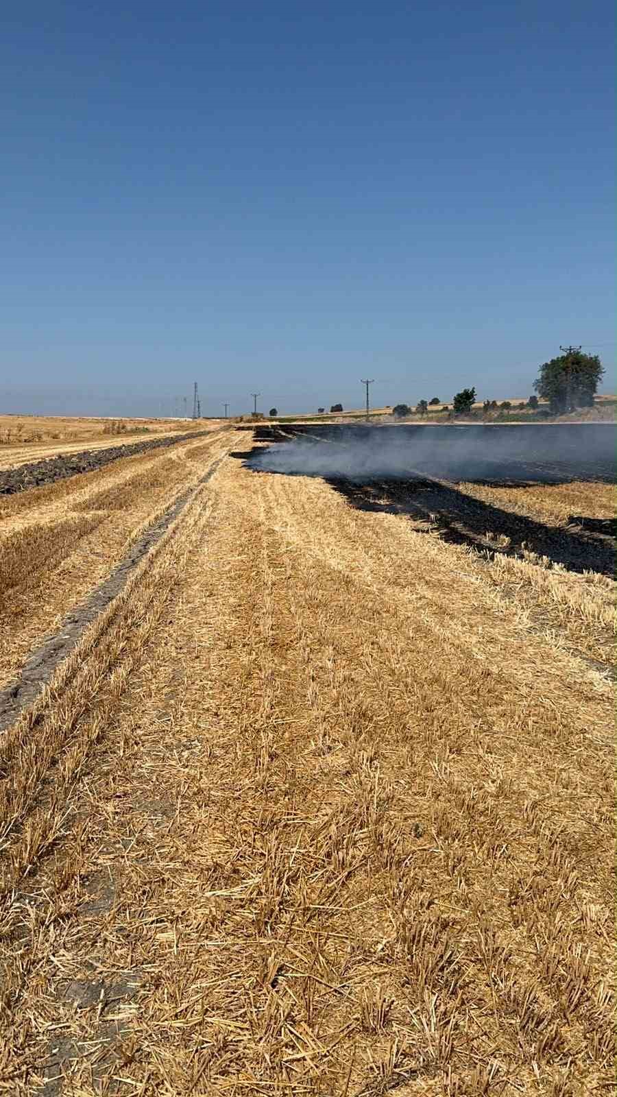 Bandırma’da çıkan anız yangını itfaiye ekiplerince söndürüldü