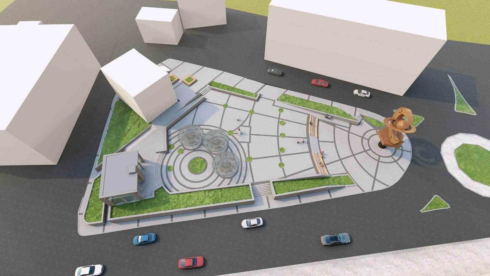 Beyağaç Çarşı Meydanı modern bir görünüme kavuşuyor