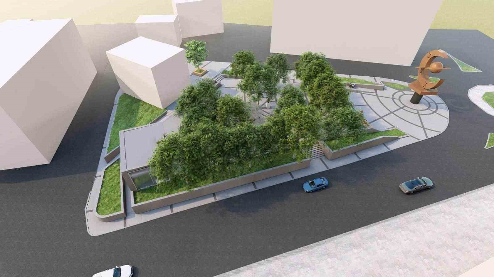 Beyağaç Çarşı Meydanı modern bir görünüme kavuşuyor