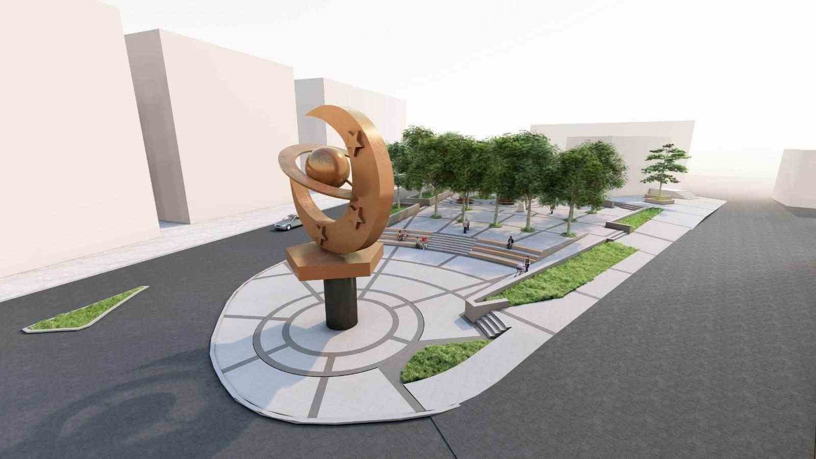 Beyağaç Çarşı Meydanı modern bir görünüme kavuşuyor