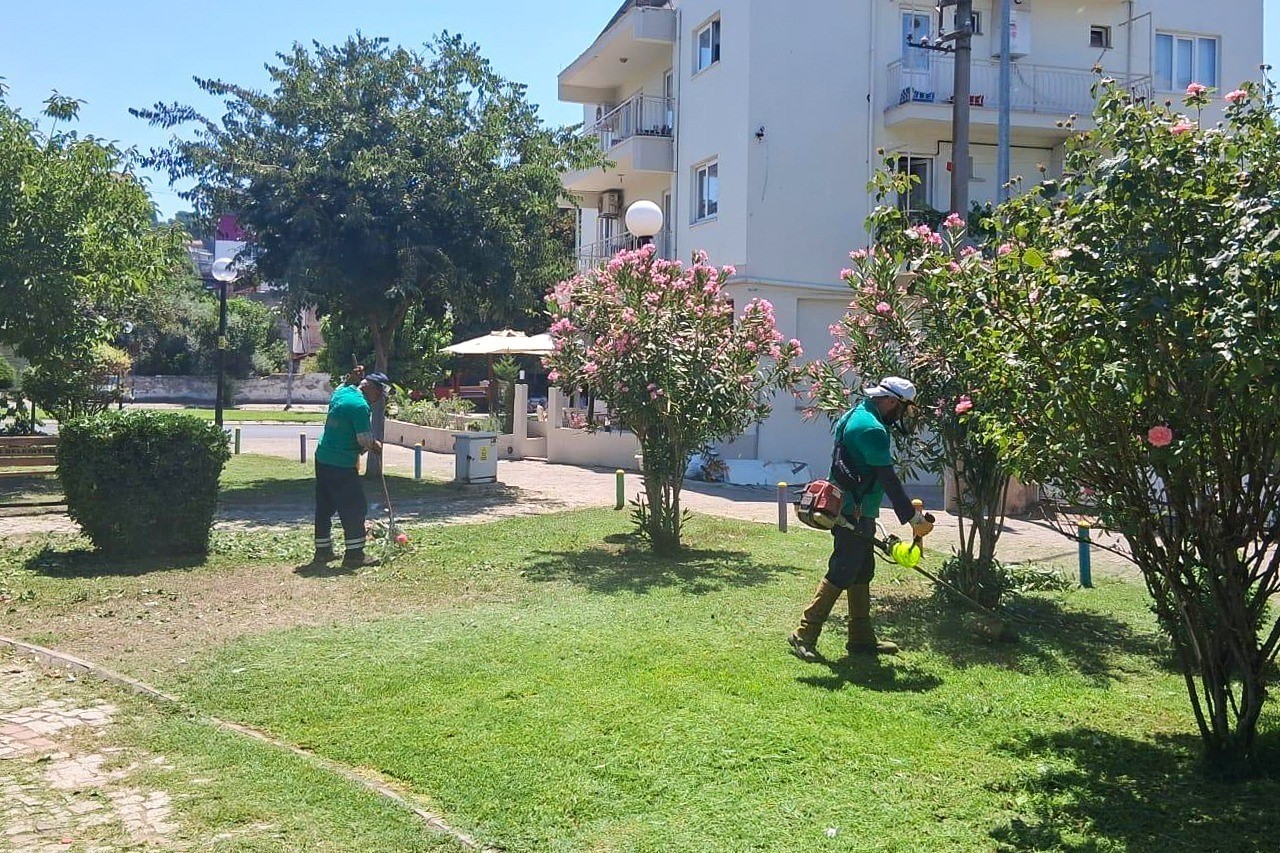 Efeler’de parklar ve yeşil alanlar bakımdan geçiriliyor