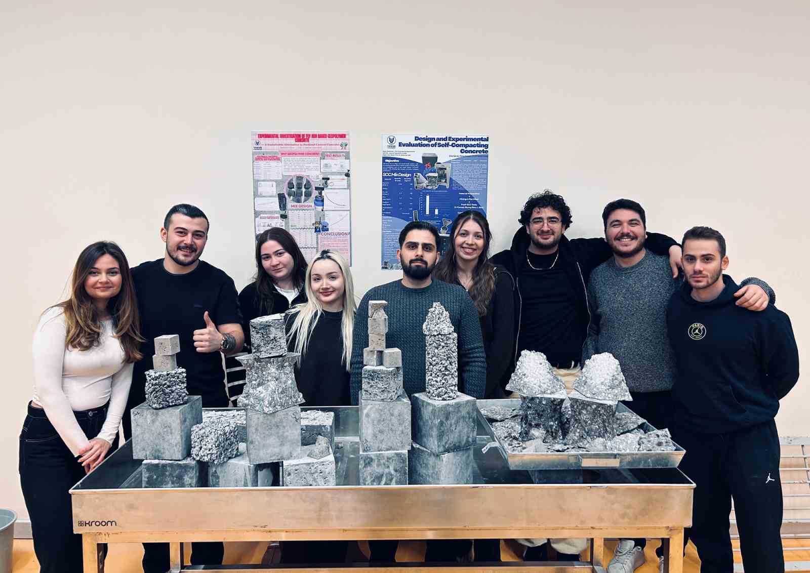 Öğrenciler, sürdürülebilir ve çevre dostu yeni nesil beton üretti