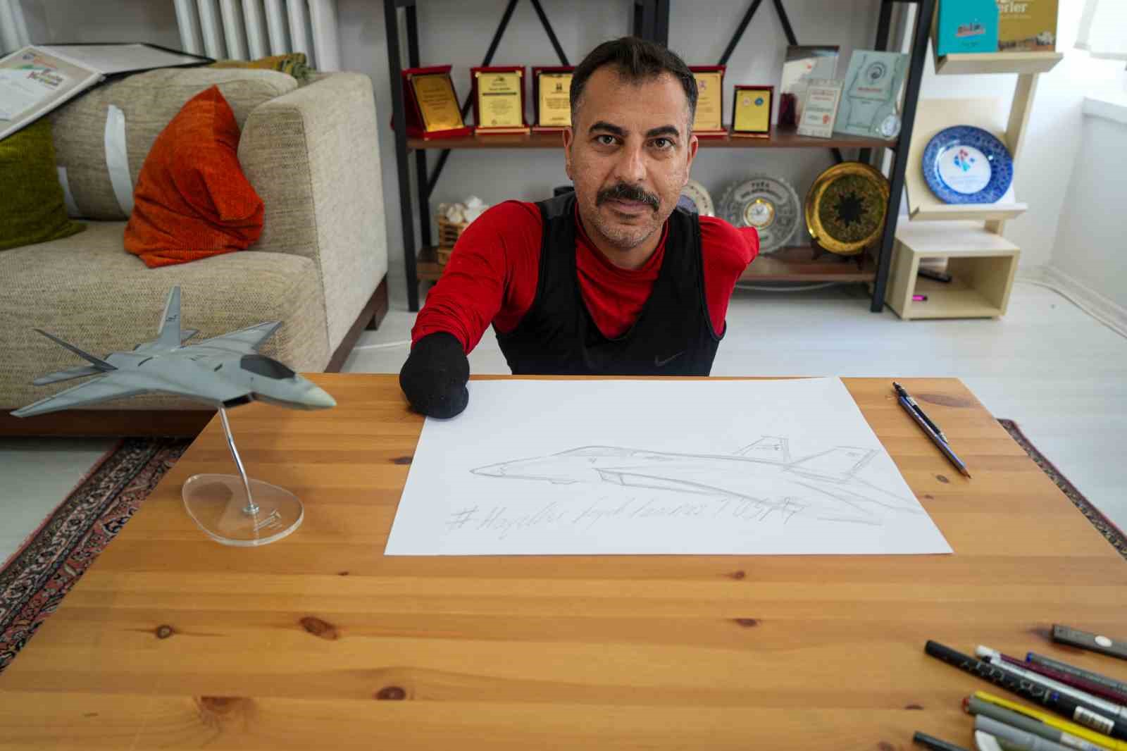 İki kolunu kaybetti, KAAN’ın görsel modelleyicisi oldu