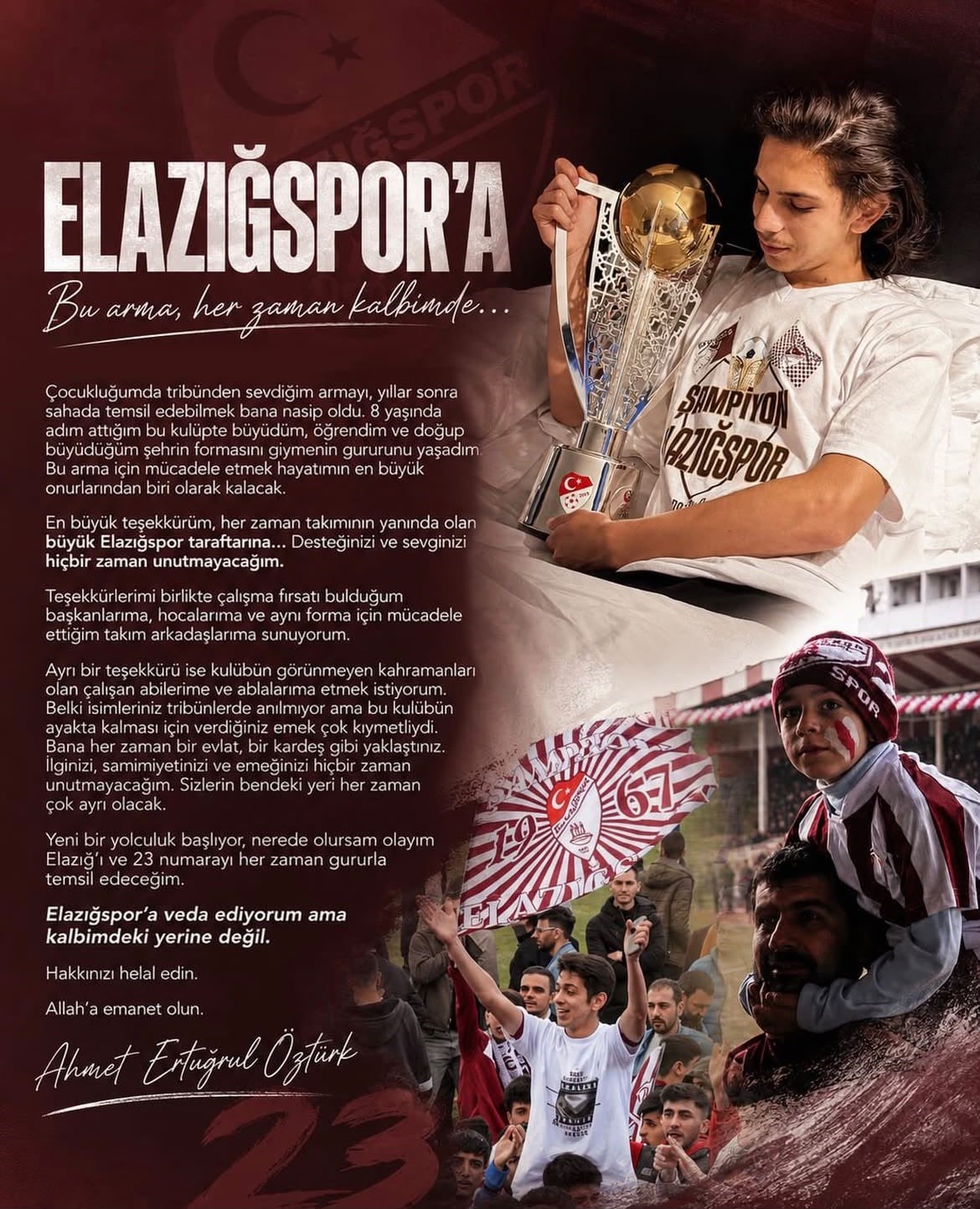Ahmet Ertuğrul’dan Elazığspor’a veda