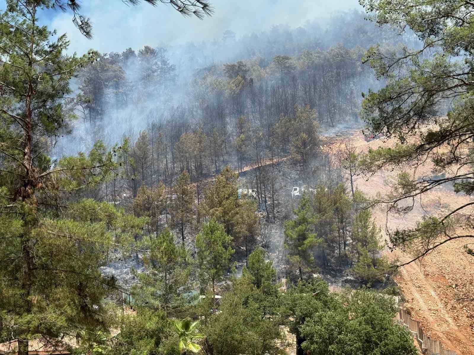 Fethiye’de orman yangınını söndürme çalışmaları sürüyor